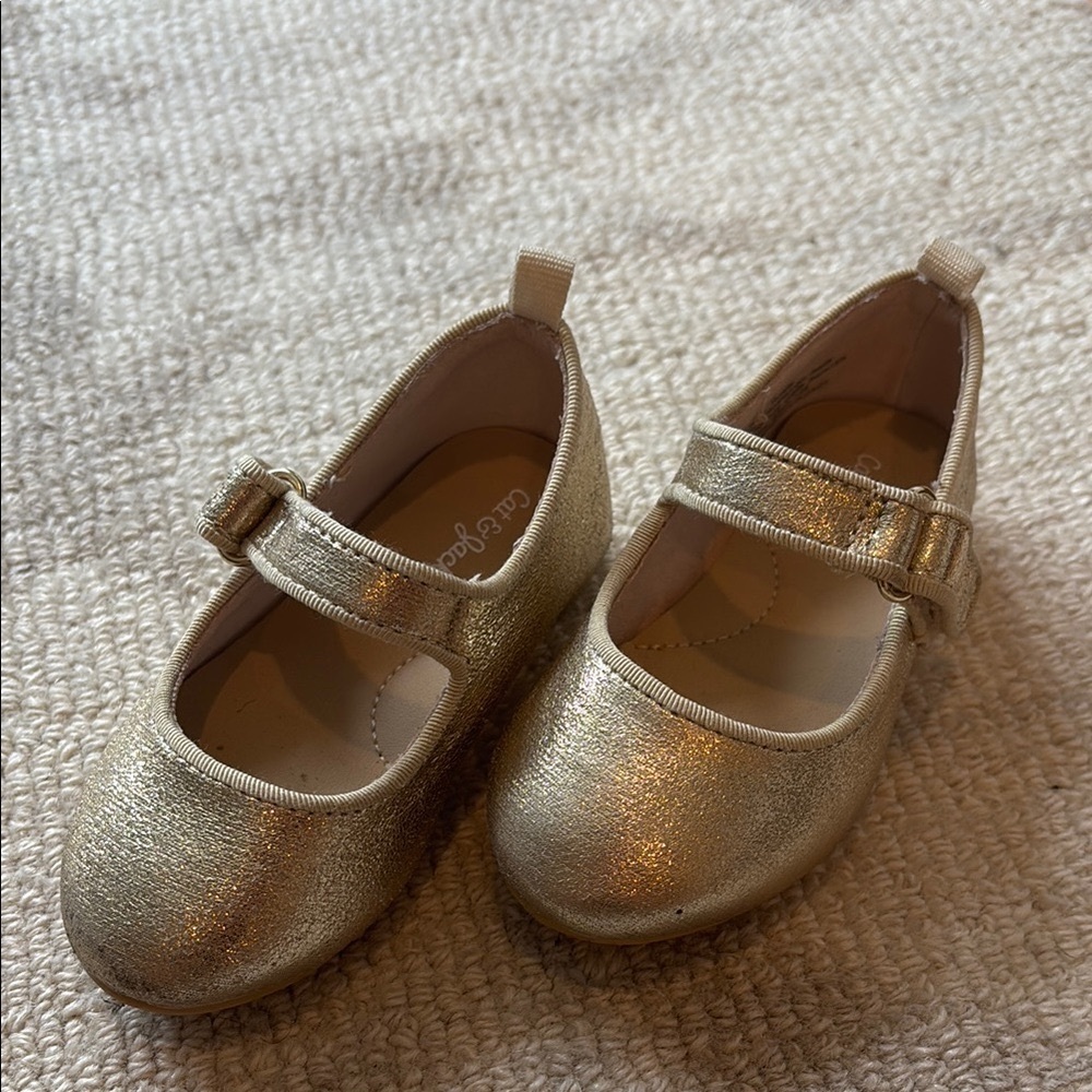 Cat & Jack Gold Dress Shoes Mary Jane Style